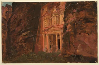 Rysunek, El Khasneh, Petra, koniec lutego 1868